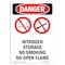 Signmission Safety Sign, OSHA Danger, 14" Height, Nitrogen Storage No, Portrait OS-DS-D-1014-V-1459 - alternate 1